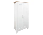 Foret Cabinet Wardrobe Clothes Rack Bedroom Storage Shelf Hanger Wooden White Coastal