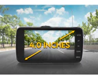 Elinz Dash Cam Dual Camera Reversing Recorder Car DVR Video FHD 1296P 4" LCD Hardwire Kit 32GB