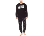Mens Starwars Pyjamas Pyjama Tracksuit Adult Star Wars Sleep Set Cotton - Black
