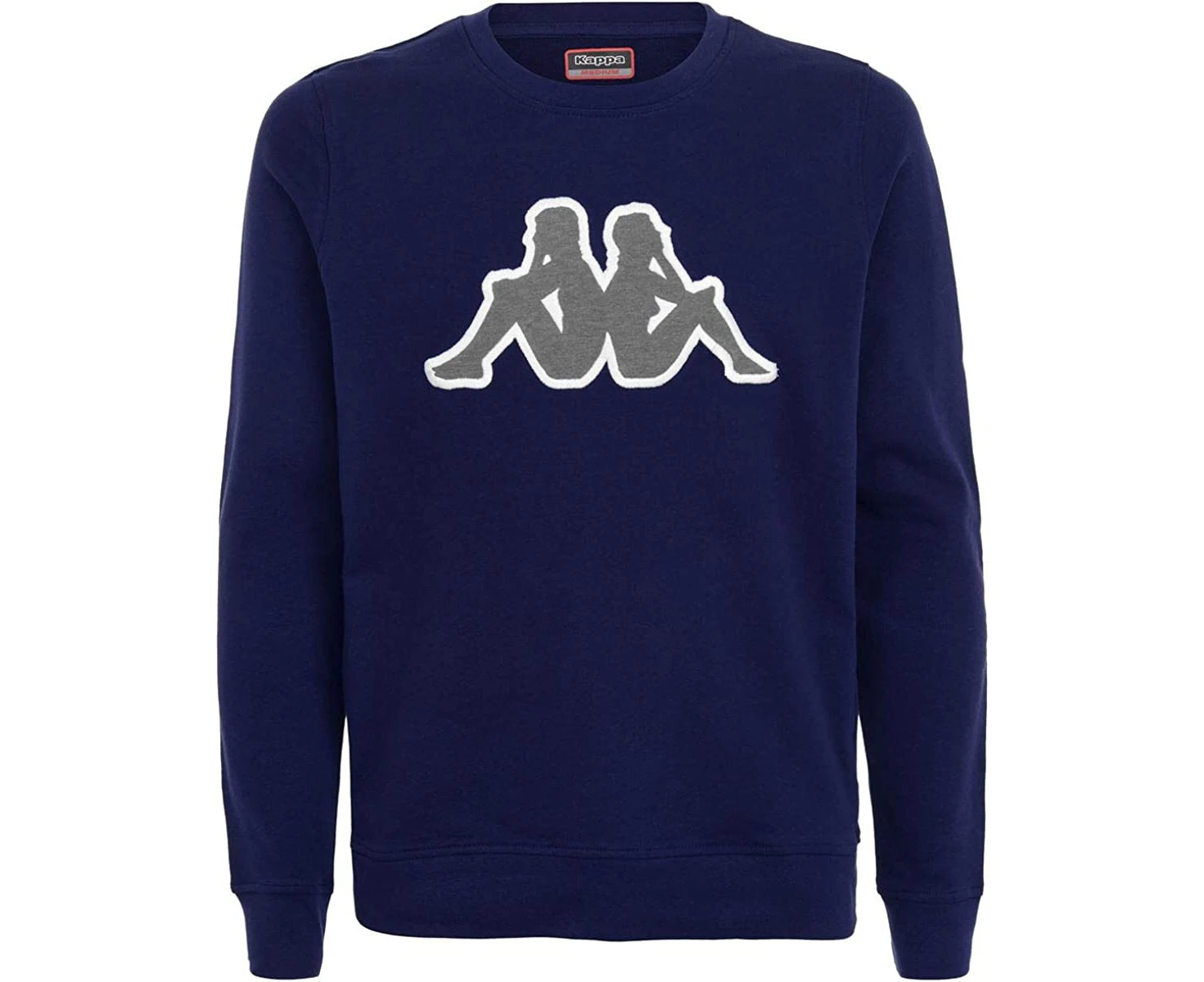 Mens Kappa Tarvit Logo Sweatshirt 922 Jumper Pullover Blue/Grey - Blue/Grey