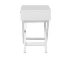 Oikiture Bedside Table Drawer Nightstand Side Table Storage Cabinet Bedroom - White