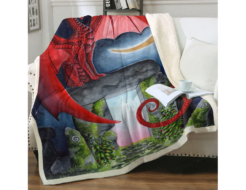 Throws Couples Size: 200cm x 200cm Watcher at the Morning Gate the Night Dragon