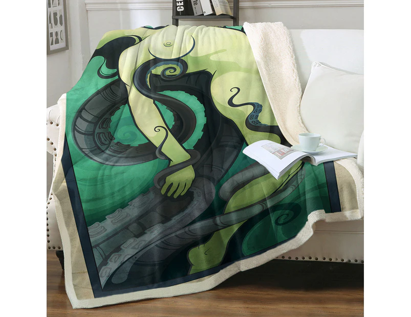 Throws Couples Size: 200cm x 200cm Cool Art Octopus vs Sexy Woman