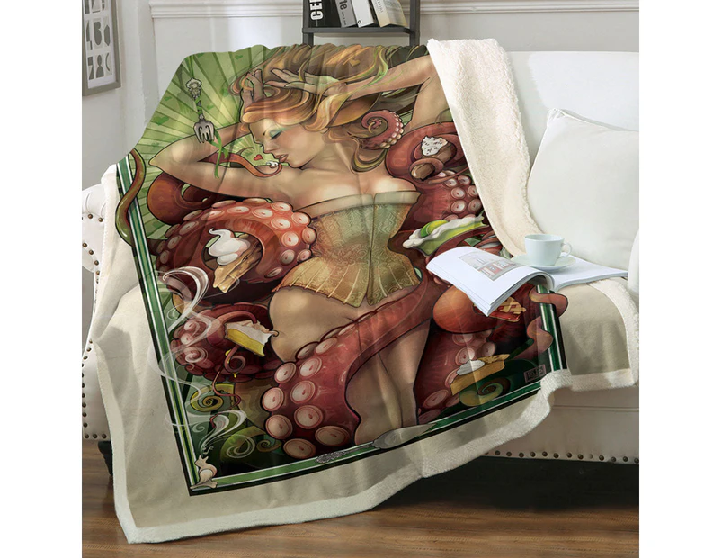 Throws Couples Size: 200cm x 200cm Sexy Art Pie Cthulhu and Beautiful Woman