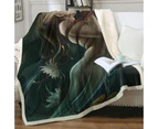 Throws Couples Size: 200cm x 200cm Cool Art the Catch of Beautiful Mermaid