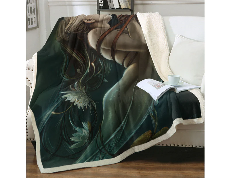 Throws Couples Size: 200cm x 200cm Cool Art the Catch of Beautiful Mermaid
