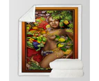 Throws Couples Size: 200cm x 200cm Sexy Black Woman Goddess of Fruit