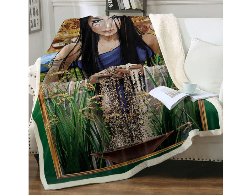 Throws Couples Size: 200cm x 200cm Cool Woman Art Goddess of Rice