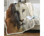 Throws Couples Size: 200cm x 200cm Animal Art Amari the White Lion