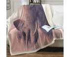 Throws Couples Size: 200cm x 200cm Cute Baby Elephant and its Mommy Animal Art