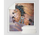 Throws Couples Size: 200cm x 200cm Native American Horse with Native Art