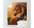 Throws Couples Size: 200cm x 200cm Kiowa Gold Native American Horse