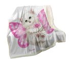 Throws Couples Size: 200cm x 200cm Fun Cats Cute Pink Fairy Kitten