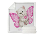 Throws Couples Size: 200cm x 200cm Fun Cats Cute Pink Fairy Kitten