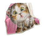 Throws Kids Size: 130cm x 150cm Sweet Kitten over Pink Painted Cats Designs
