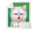 Throws Kids Size: 130cm x 150cm Cat Drawings Innocent White Kitten