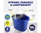 Xtra Kleen Mop Bucket With Wringer Strong Durable Easy Pour Spout 10L