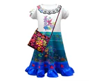 Encanto Mirabel Dress Kids Girls Short Sleeve Printed Mini Dress Cartoon Cosplay Costume Tunic T-Shirt Dress