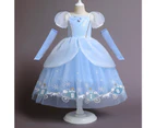 Kids Girls Cinderella Princess Tulle Dress Birthday Party Formal Ball Gown Cosplay Costume