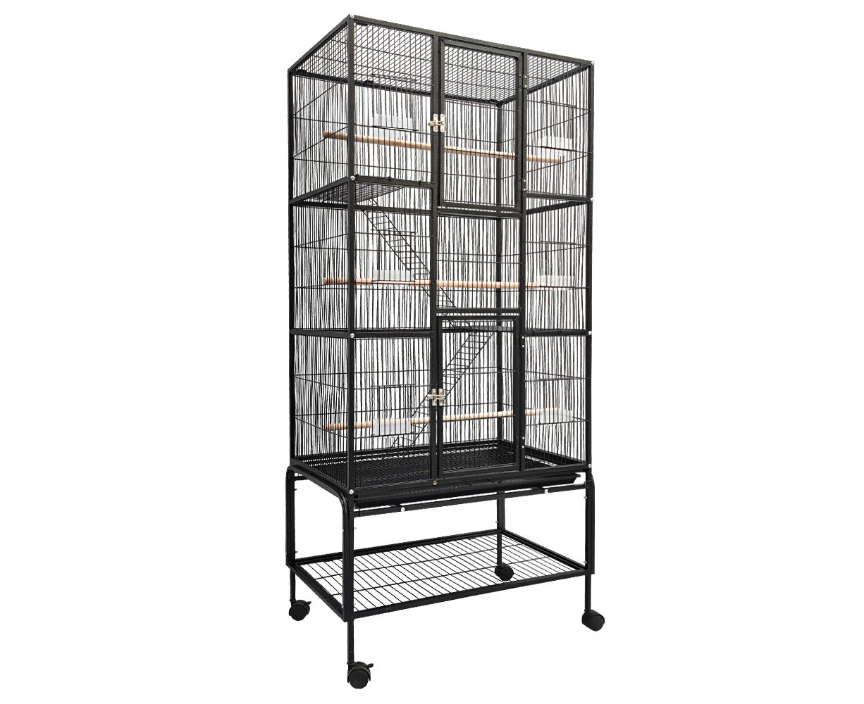 Taily 176cm Large Bird Cage Stand-Alone Aviary Budgie Perch Castor Wheels Large Cages Removable Tray