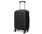 Todeco 20'' Carry-On Luggage with Spinner Wheels, Small Hardside Suitcase with Build-in Lock, Rolling Travel Hand Luggage, Lightweight & Silent, Black