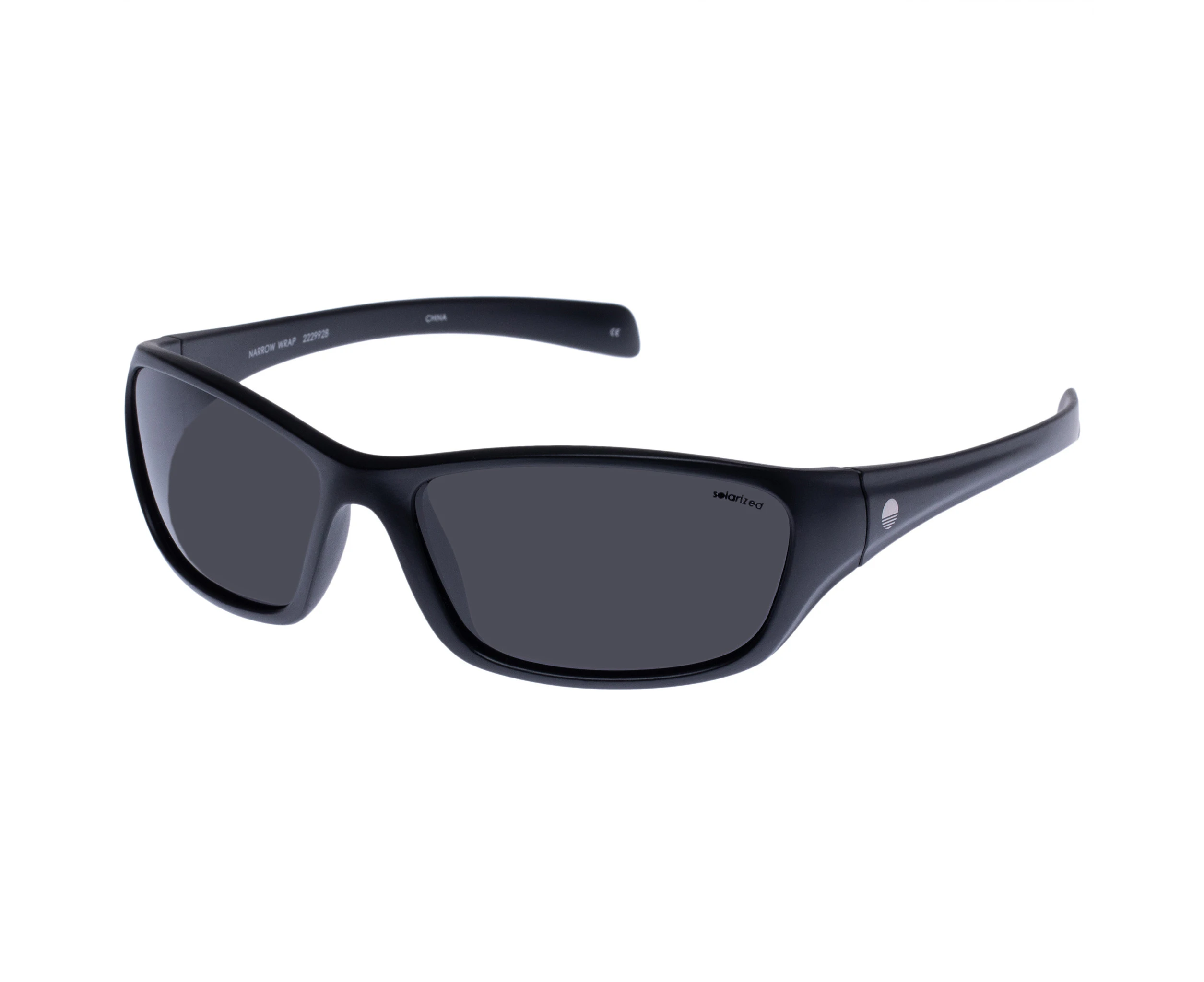 Solarized Narrow Wrap Sunglasses Black