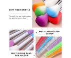 7 Pieces Nail Art Dust Remover Soft Nail Brush Cleaner for Acrylic Nails, Makeup Powder Brushes (Mutlicolor)