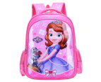 Kids Boys Girls Princess Superhero Theme Backpack Rucksack School Shoulder Bag - Sofia Red
