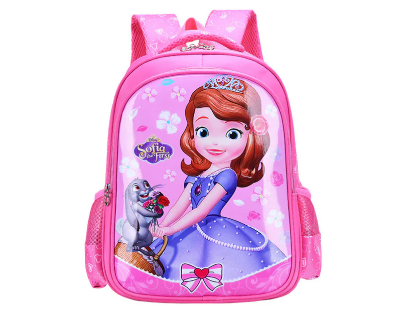 Kids Boys Girls Princess Superhero Theme Backpack Rucksack School Shoulder Bag - Sofia Red