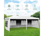 3x6m Folding Tent Gazebo Marquee Canopy Outdoor Wedding Camping Tent with Side Wall White