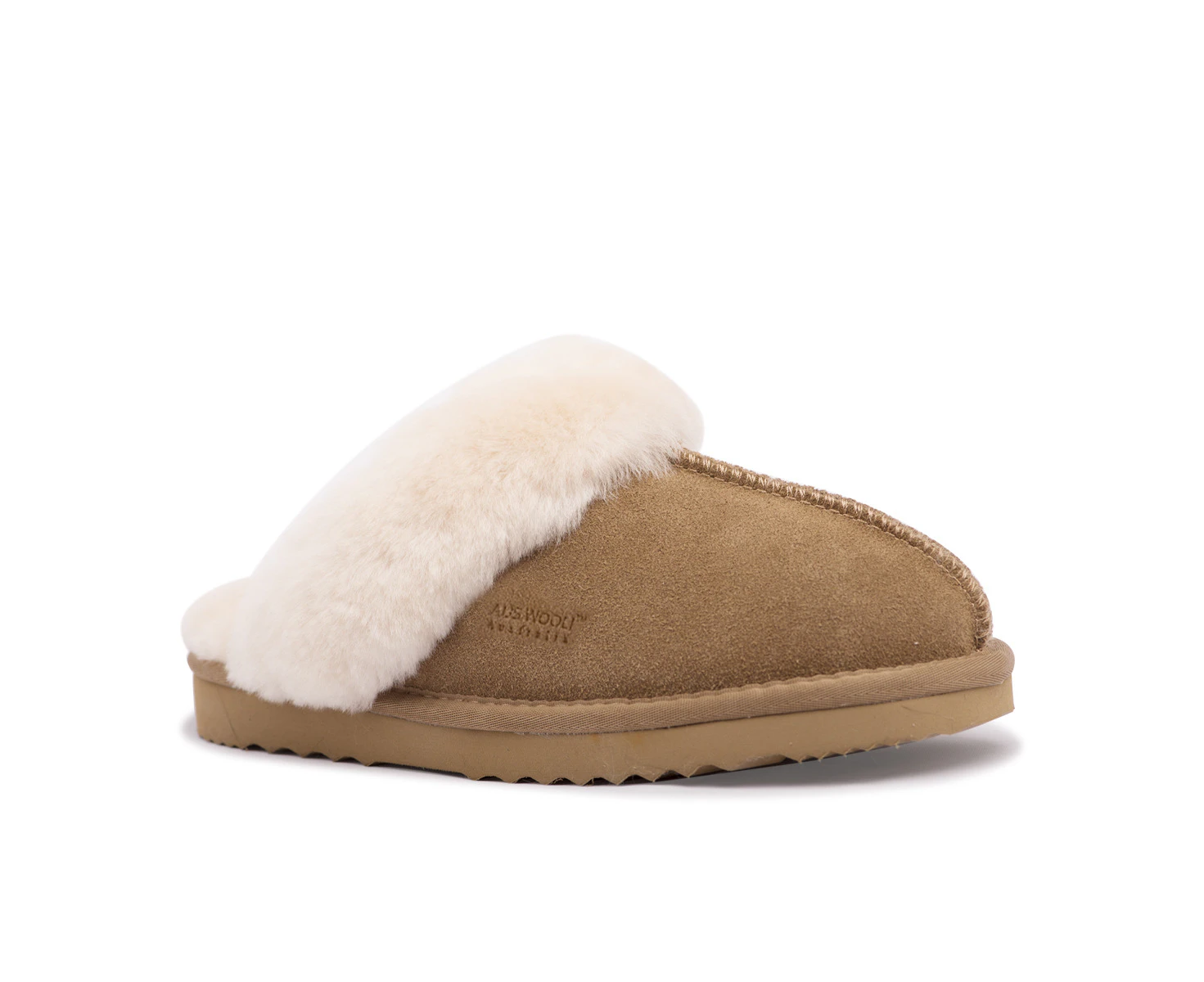 Aus Wooli Ugg Sydney Unisex Sheepskin Wool Slippers - Brown