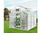 Lambu Greenhouse Aluminium Walk In Green House Garden Plant Shed PC 1.9x1.9x1.95m