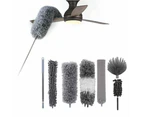 7Pcs Feather Duster Brush Kit for Cleaning Ceiling Fan High Ceiling Furniture Cars