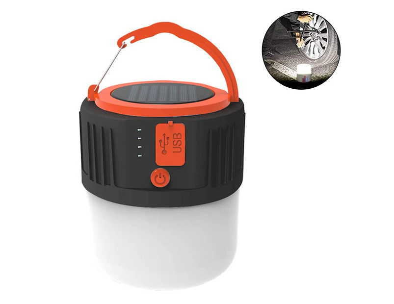 Led Camping Lantern Rechargeable, Power Bank 2400Mah, Solar Camping Lights, Multifunctional Outdoor Usb Emergency Light,Black