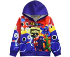 Rainbow Friends Child Kids Boys Hoodie Long Sleeve Zip Up Floral Cartoon Graphic Print Jacket Coat Sweatshirt Hooded - B