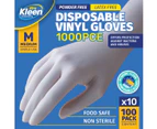 Xtra Kleen 1000PCE Disposable Gloves Latex & Powder Free Food Safe M Size