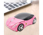 Wireless Mouse Ergonomic Anti-slip Comfortable Grip Cool Lights Power Saving Auto Sleep 1200DPI Sports Car 2.4GHz Optical Gaming Mouse for Office - Pink