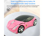 Wireless Mouse Ergonomic Anti-slip Comfortable Grip Cool Lights Power Saving Auto Sleep 1200DPI Sports Car 2.4GHz Optical Gaming Mouse for Office - Pink