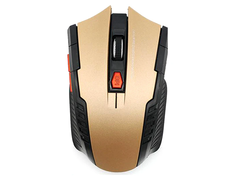 Wireless Mouse Plug And Play Long Standby Time Ergonomic 6 Button Sensitive Computer Accessories Wireless 2.4GHz Wireless Optical Mouse for Office - Golden