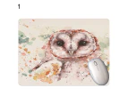 Mouse Pad Soft Anti-slip Rubber Owl Watercolor Painting Desk Mousepad Wrist Rest Mat for Office