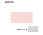 Mouse Pad Two-sided Use Anti-slip Faux Leather Waterproof Thicken Large Computer Desktop Mice Mat for Home - Pink & Gray