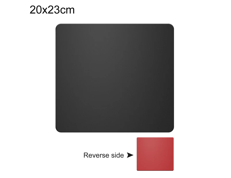 Mouse Pad Two-sided Use Anti-slip Faux Leather Waterproof Thicken Large Computer Desktop Mice Mat for Home - Black & Red