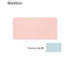 Mouse Pad Two-sided Use Anti-slip Faux Leather Waterproof Thicken Large Computer Desktop Mice Mat for Home - Pink+Blue