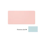 Mouse Pad Two-sided Use Anti-slip Faux Leather Waterproof Thicken Large Computer Desktop Mice Mat for Home - Pink+Blue