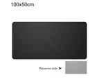 Mouse Pad Two-sided Use Anti-slip Faux Leather Waterproof Thicken Large Computer Desktop Mice Mat for Home - Black & Gray