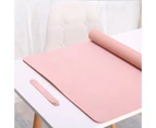 Mouse Pad Two-sided Use Anti-slip Faux Leather Waterproof Thicken Large Computer Desktop Mice Mat for Home - Pink
