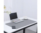 Mouse Pad Two-sided Use Anti-slip Faux Leather Waterproof Thicken Large Computer Desktop Mice Mat for Home - Dark Gray