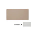 Mouse Pad Two-sided Use Anti-slip Faux Leather Waterproof Thicken Large Computer Desktop Mice Mat for Home - Khaki + Grey
