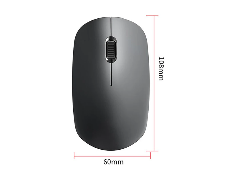Buutrh Wireless Mouse Battery Powered Silent Wide Compatibility 2.4Ghz Computer Mouse for Windows-Black-