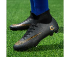 Children's Football Shoes Child Sneakers Crampon Artificial Grass Men's Futsal Soccer Boots - Black1